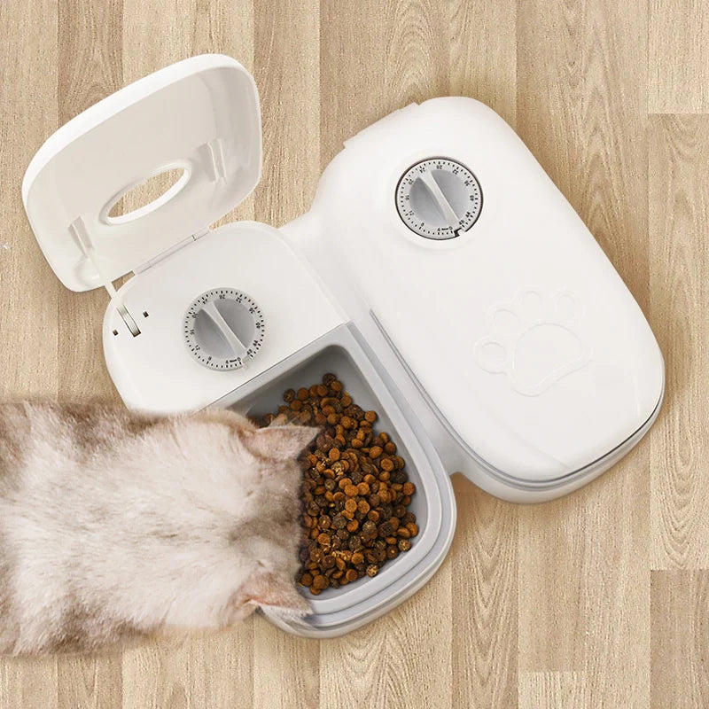 Automatic Pet Feeder For Cats And Small Dogs Dry Or Semi-Moist Pet Food Dispenser With 48-Hour Timer For Puppy Kitten Home Use